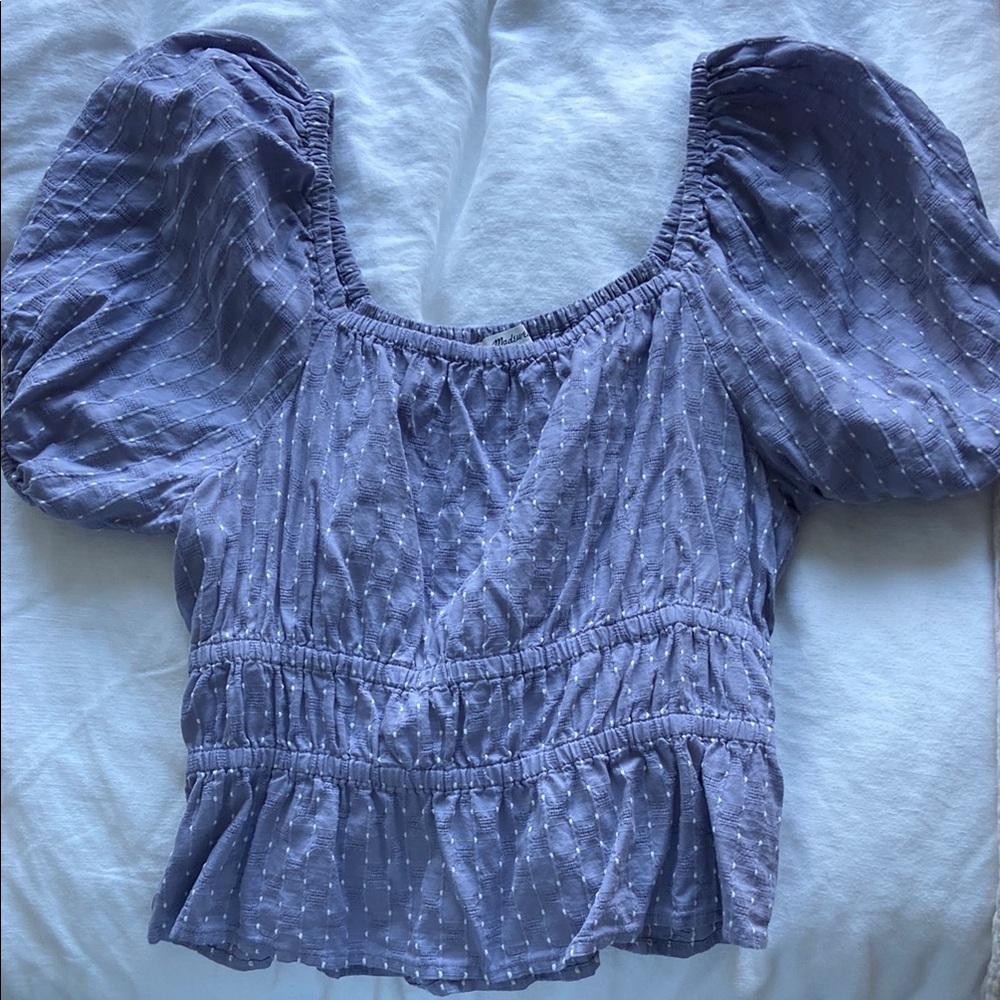 Purple Puff Sleeve Blouse